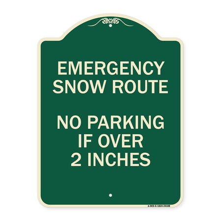Signmission Emergency Snow Route No Parking Emergency Snow Route No Parking If Over 2 Inches, A-DES-G-1824-24108 A-DES-G-1824-24108